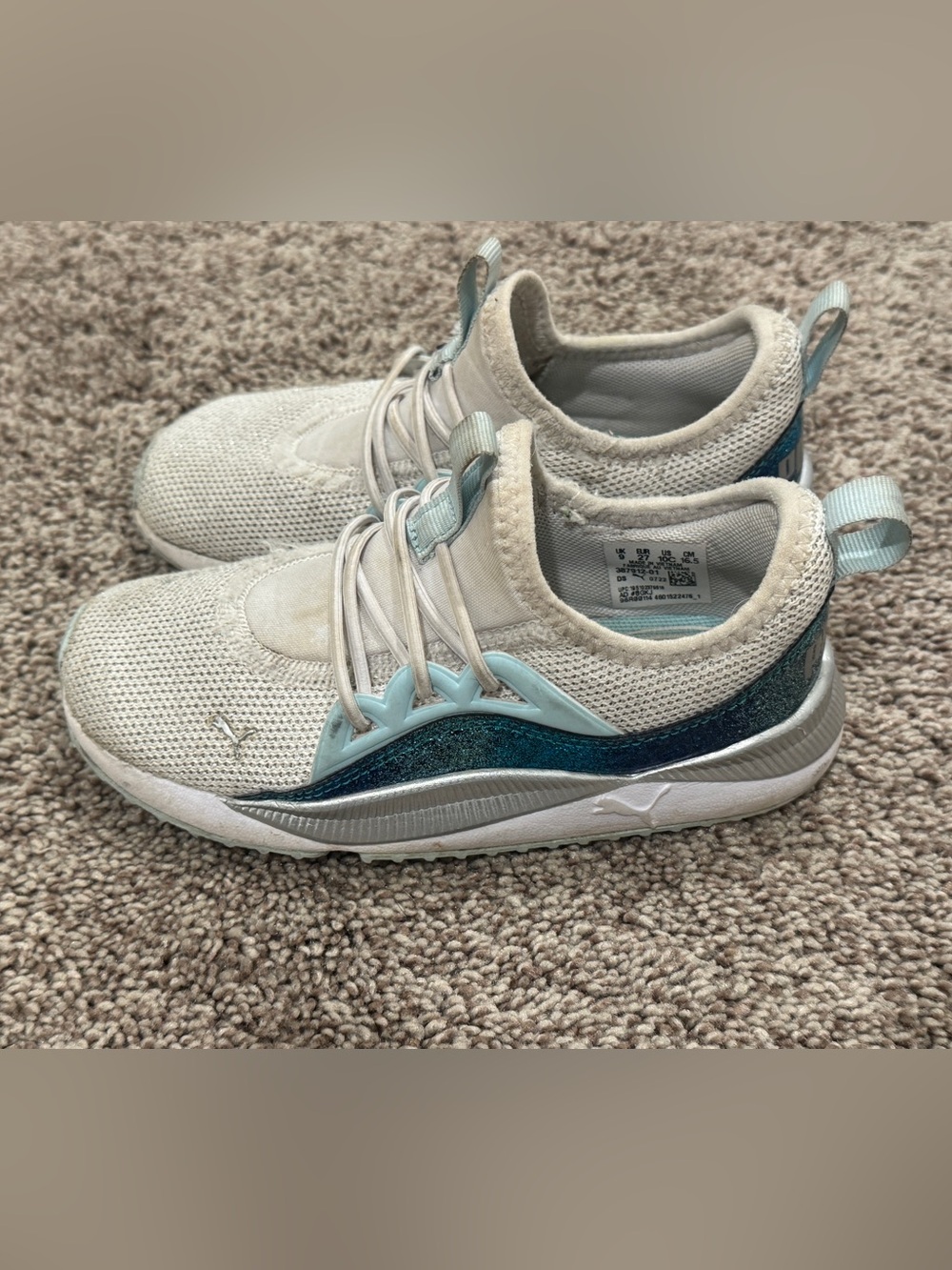 Puma Sneakers with Blue Sparkle Accent